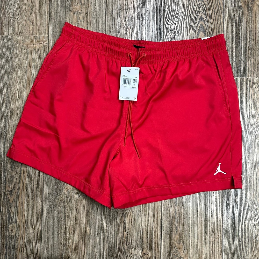 Jordan Poolside 5" Shorts Men's Size XXL Red HF9371-687 Mesh Lined